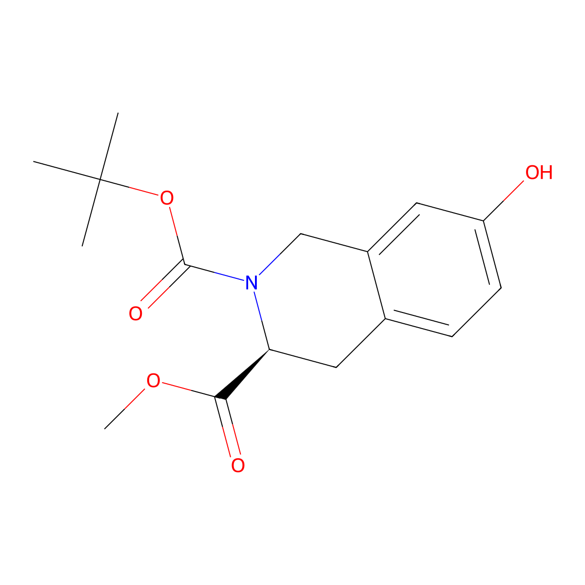 2-tert-butyl 3-methyl (3S)-7-hydroxy-1,2,3,4-tetrahydroisoquinoline-2,3-dicarboxylate molecular structure, CAS 262616-16-0