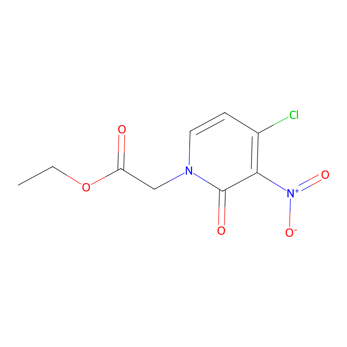 4-Chloro-1-ethyloxycarbonylmethyl-3-nitro-2-pyridinone molecular structure, CAS 262616-88-6