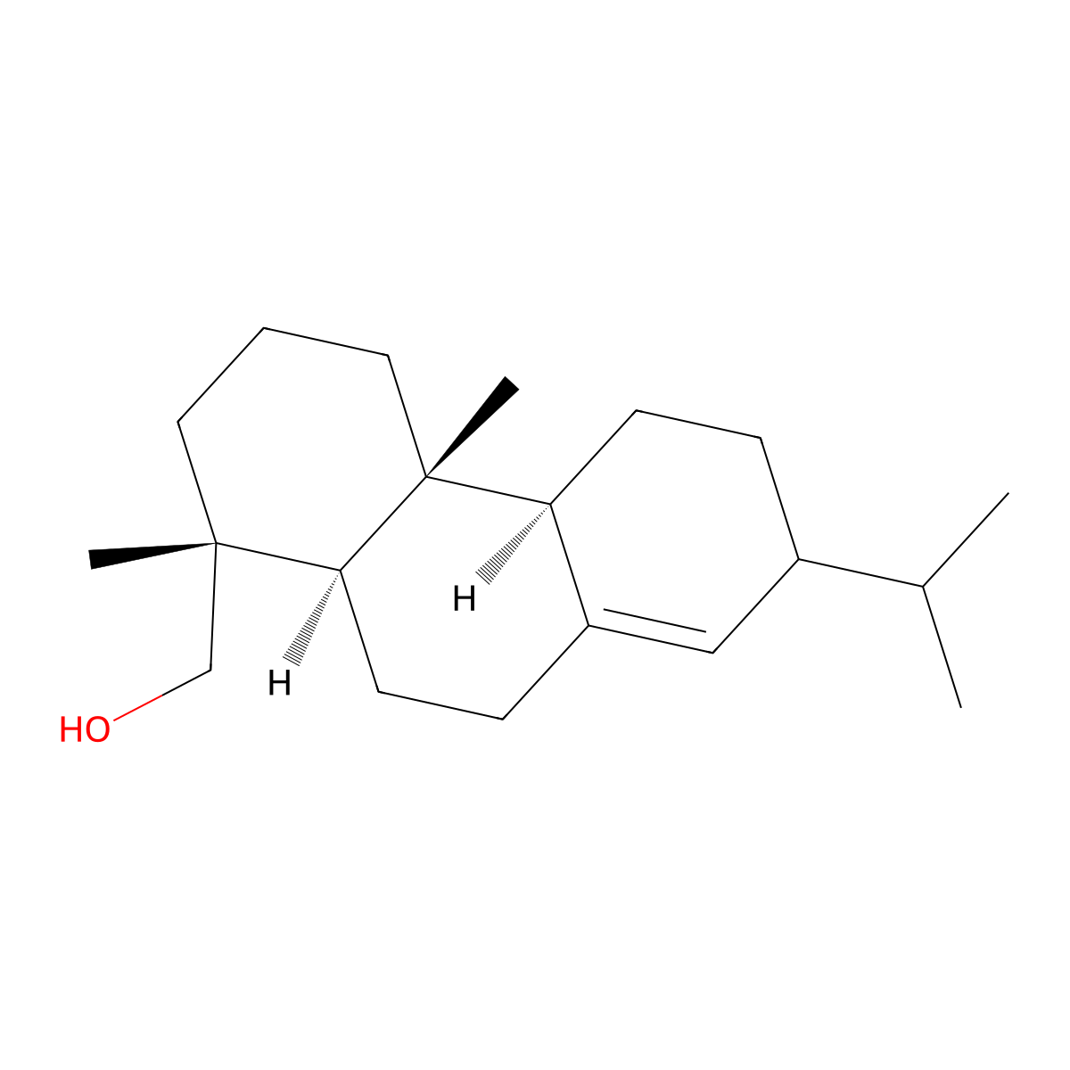 (1R,4aR,4bS,10aR)-1,2,3,4,4a,4b,5,6,7,9,10,10a-Dodecahydro-1,4a-dimethyl-7-(1-methylethyl)-1-phenanthrenemethanol molecular structure, CAS 26266-77-3
