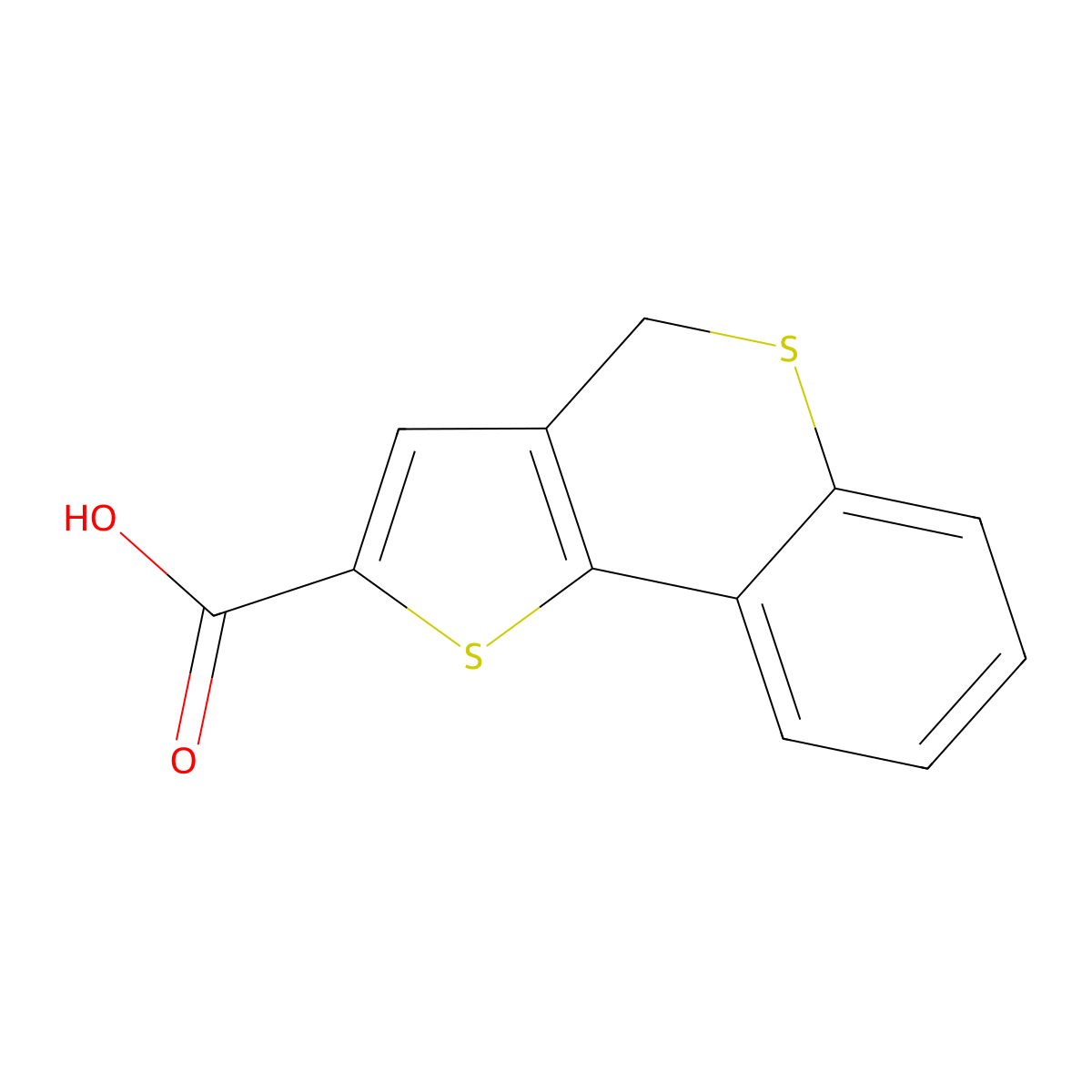 4H-thieno[3,2-c]thiochromene-2-carboxylic acid molecular structure, CAS 26268-05-3
