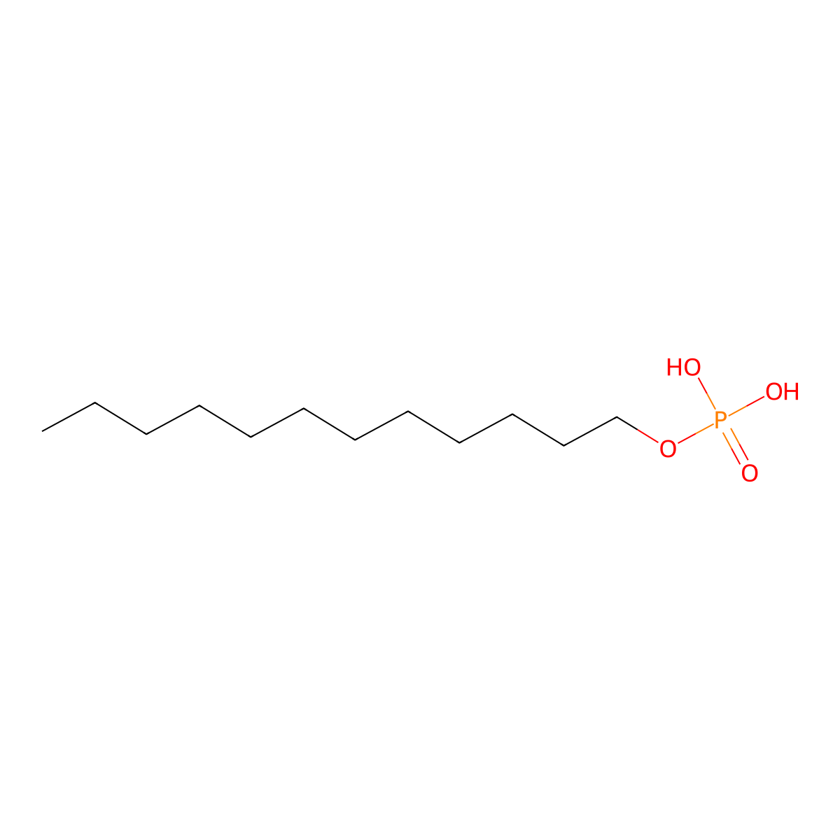 Lauryl Phosphate molecular structure, CAS 2627-35-2