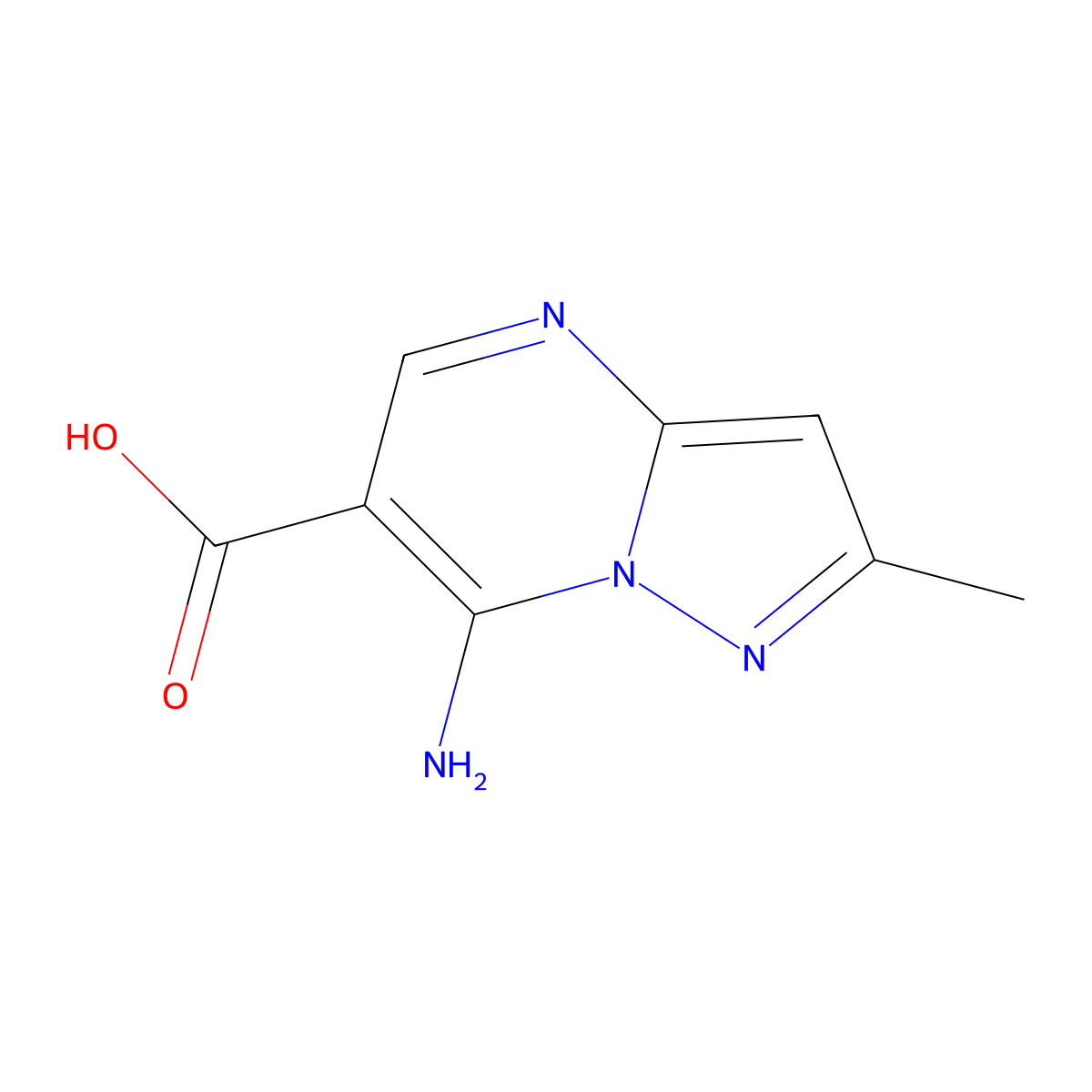 7-Amino-2-methylpyrazolo[1,5-a]pyrimidine-6-carboxylic acid molecular structure, CAS 2627-59-0
