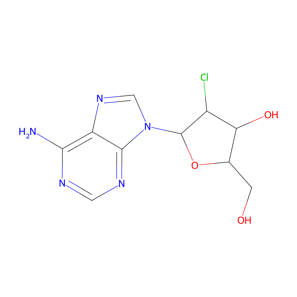 2'-Chloro-2'-deoxyadenosine molecular structure, CAS 2627-62-5