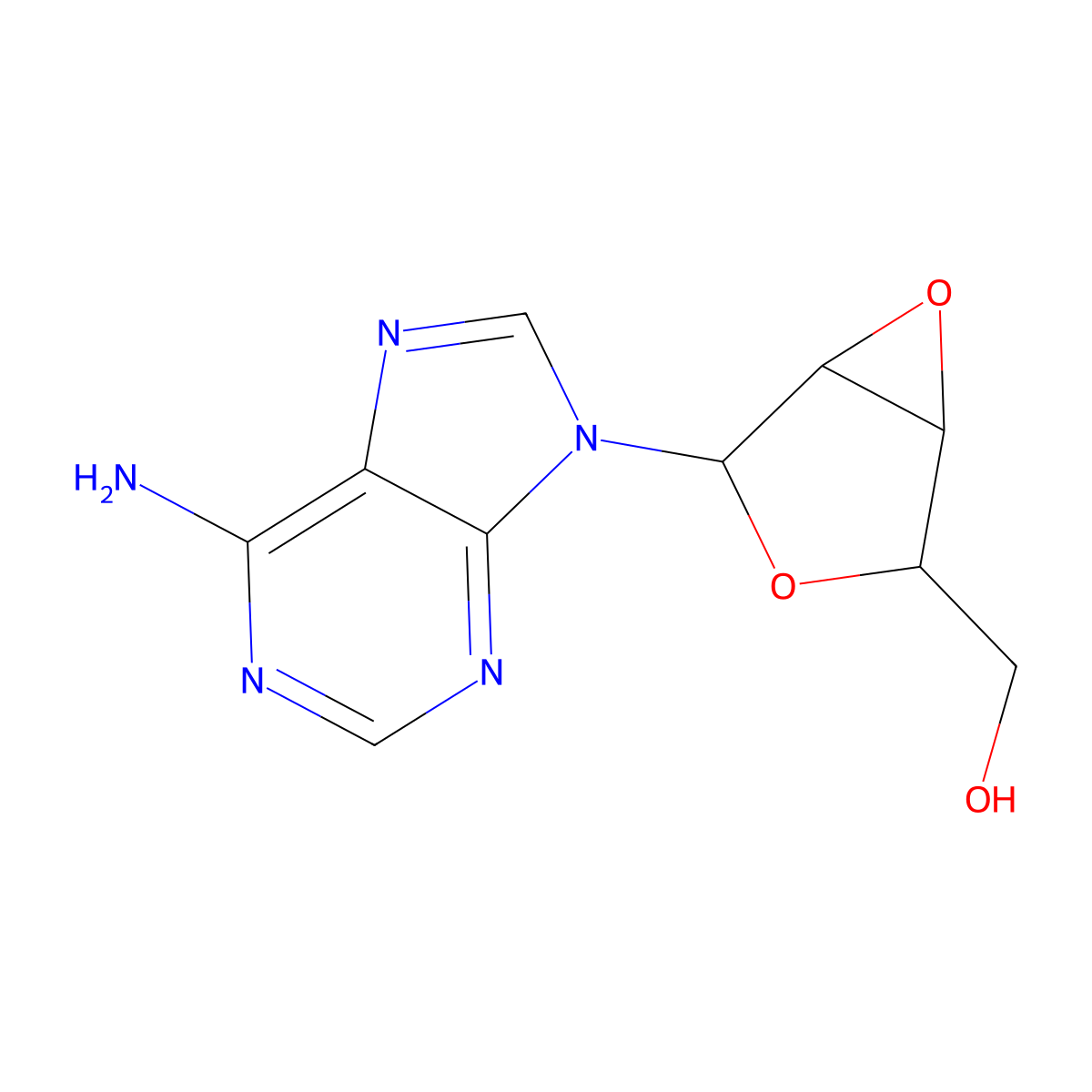 Adenosine 2',3'-ribo-epoxide molecular structure, CAS 2627-64-7