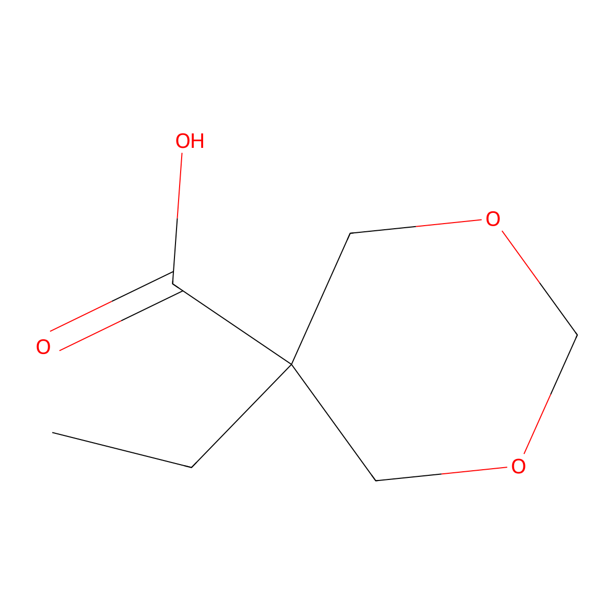 5-ethyl-1,3-dioxane-5-carboxylic Acid molecular structure, CAS 26271-43-2