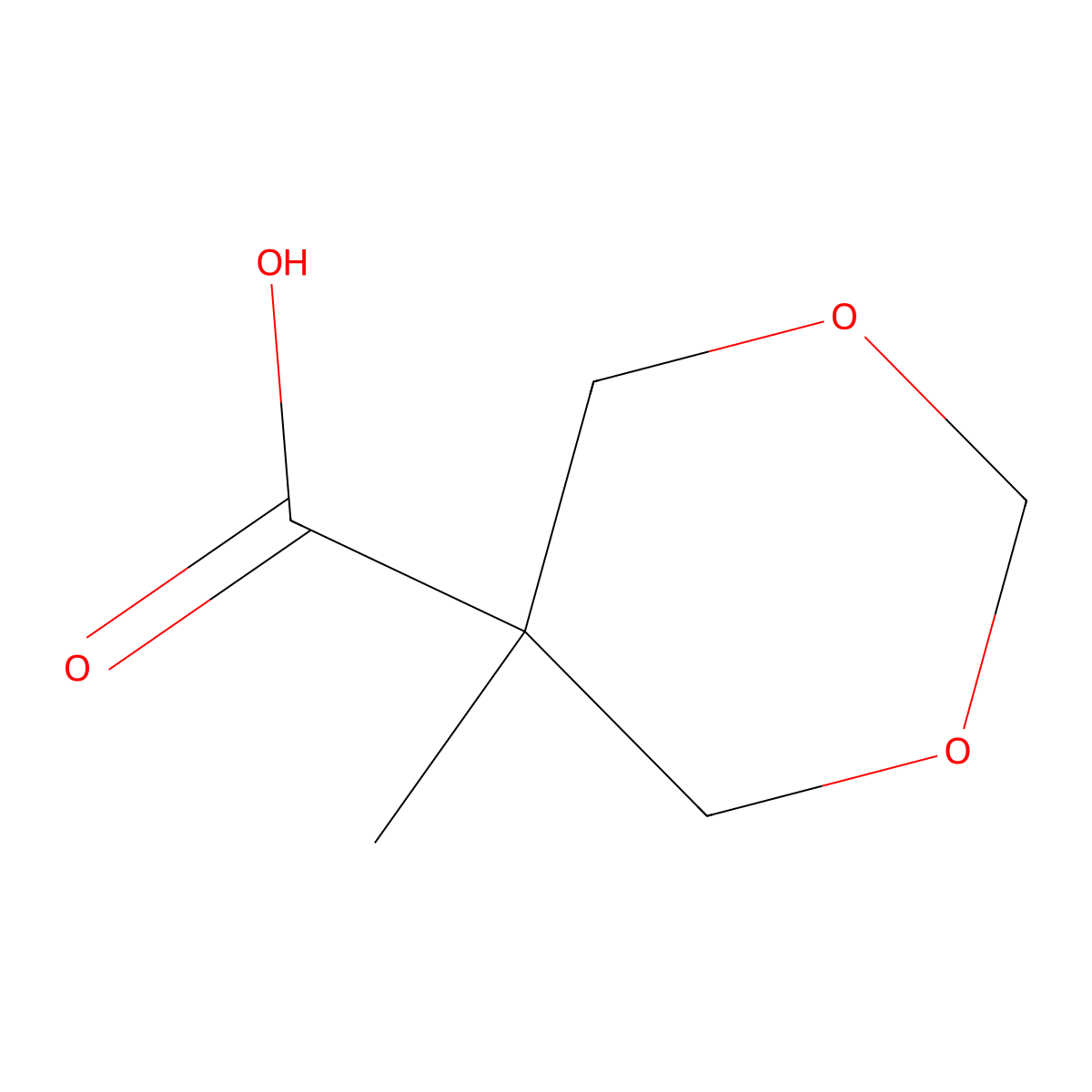 5-methyl-1,3-dioxane-5-carboxylic Acid molecular structure, CAS 26271-44-3