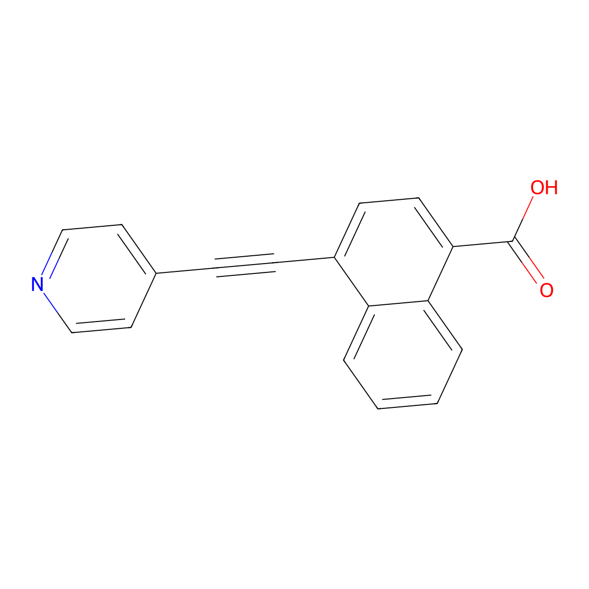 4-(Pyridin-4-ylethynyl)-1-naphthoic acid molecular structure, CAS 2627156-73-2