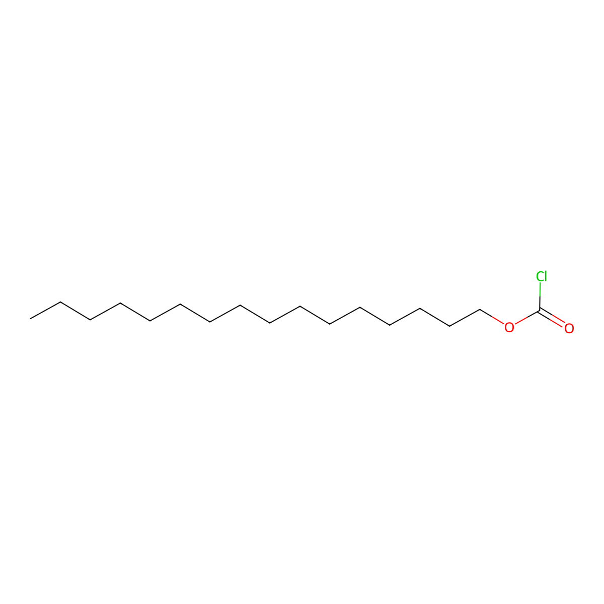 Cetyl chloroformate molecular structure, CAS 26272-90-2