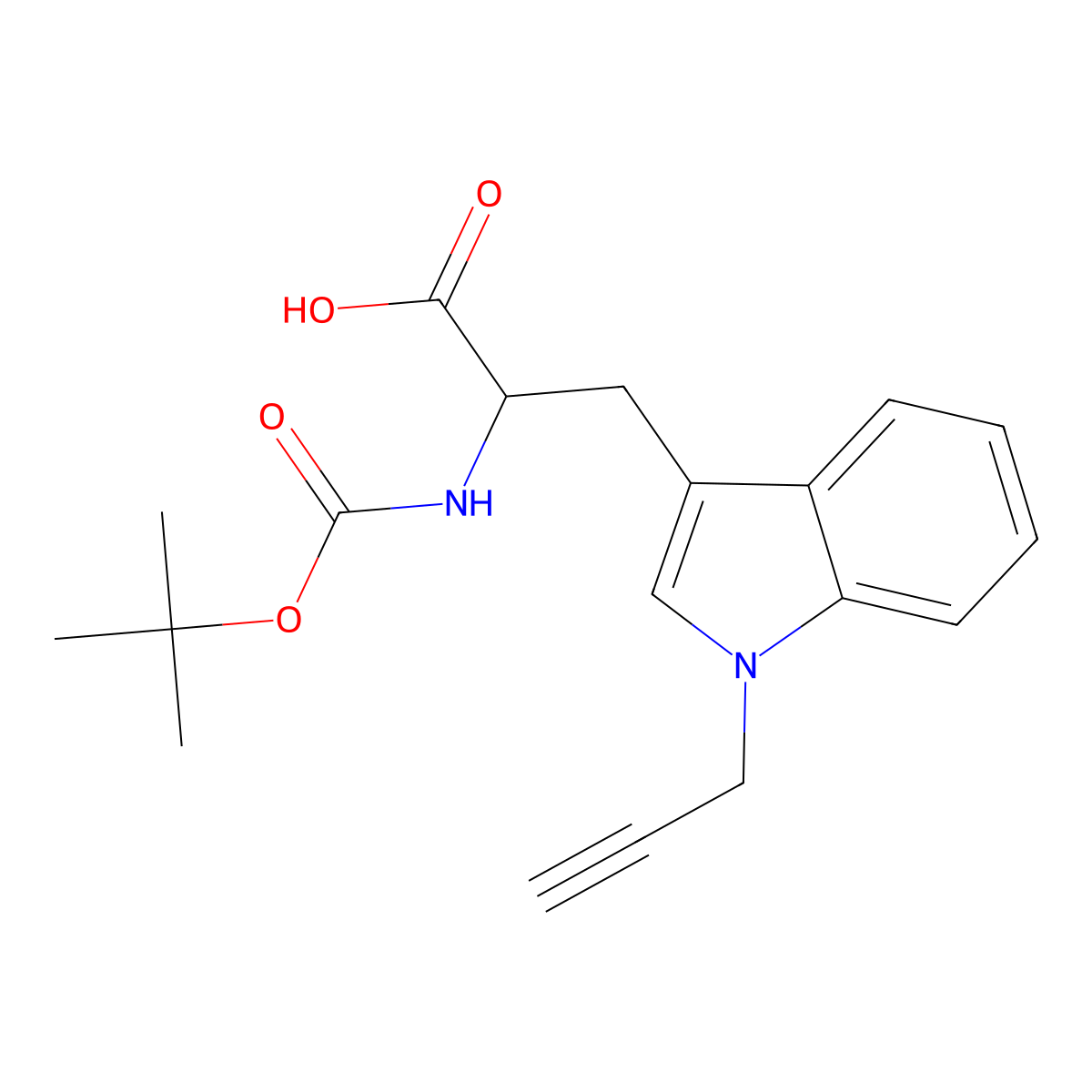 (S)-2-(Boc-amino)-3-[1-(prop-2-yn-1-yl)-1H-indol-3-yl]propanoic Acid molecular structure, CAS 2627215-09-0