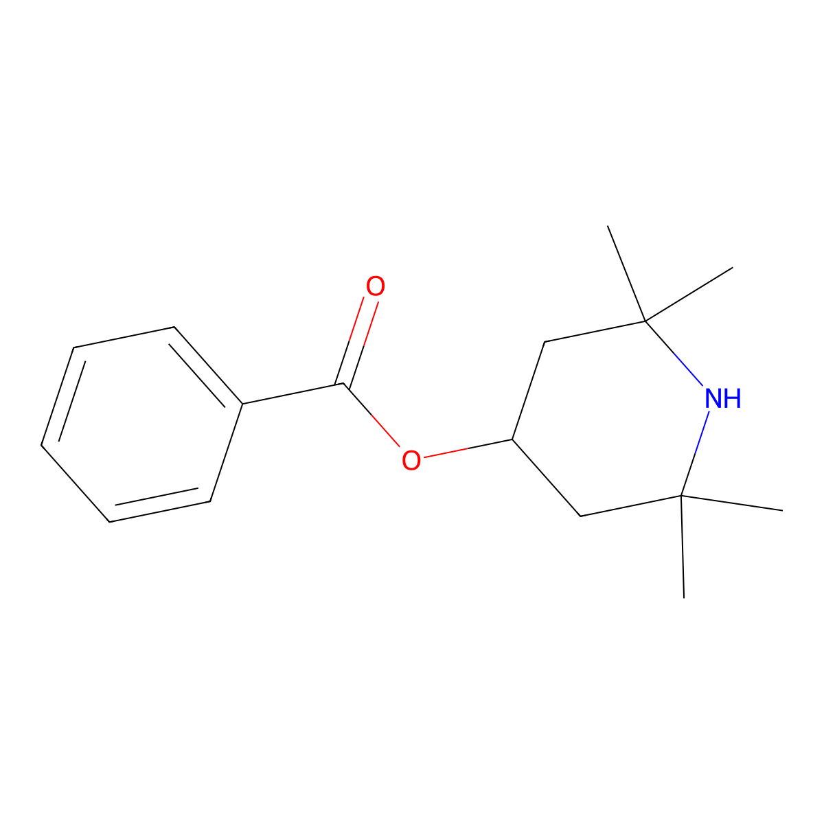 2,2,6,6-Tetramethyl-4-piperidyl benzoate molecular structure, CAS 26275-88-7