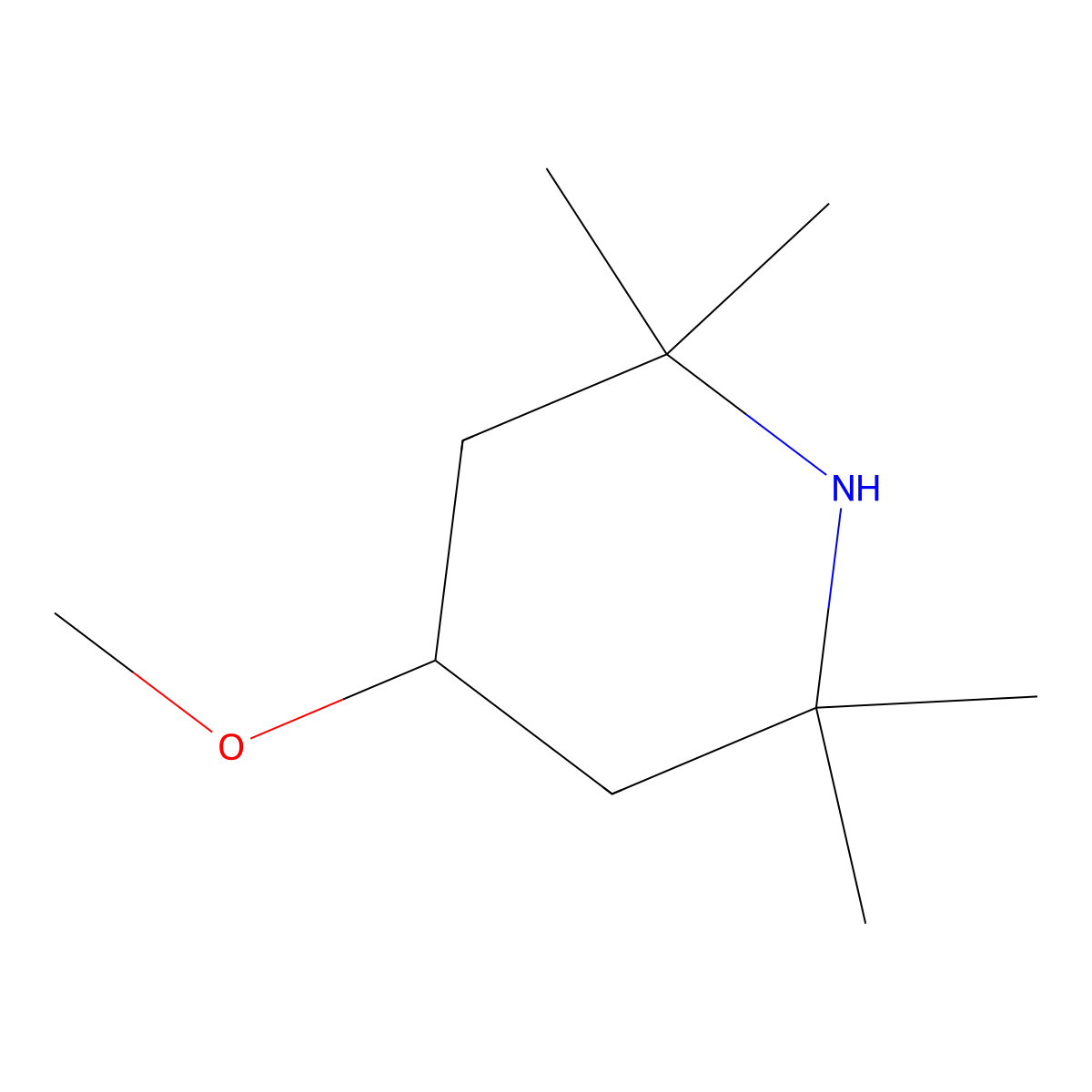 4-Methoxy-2,2,6,6-tetramethylpiperidine molecular structure, CAS 26275-90-1