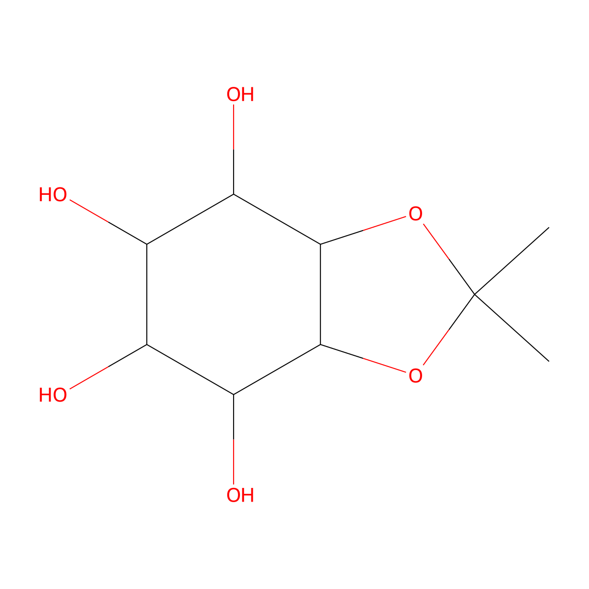 1,2-Isopropylidene-D,L-myo-inositol molecular structure, CAS 26276-97-1