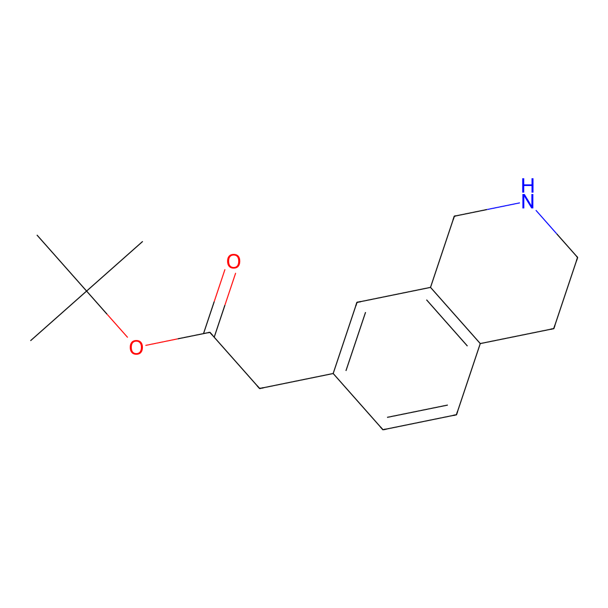 Tert-butyl 2-(1,2,3,4-tetrahydroisoquinolin-7-yl)acetate molecular structure, CAS 2627643-92-7