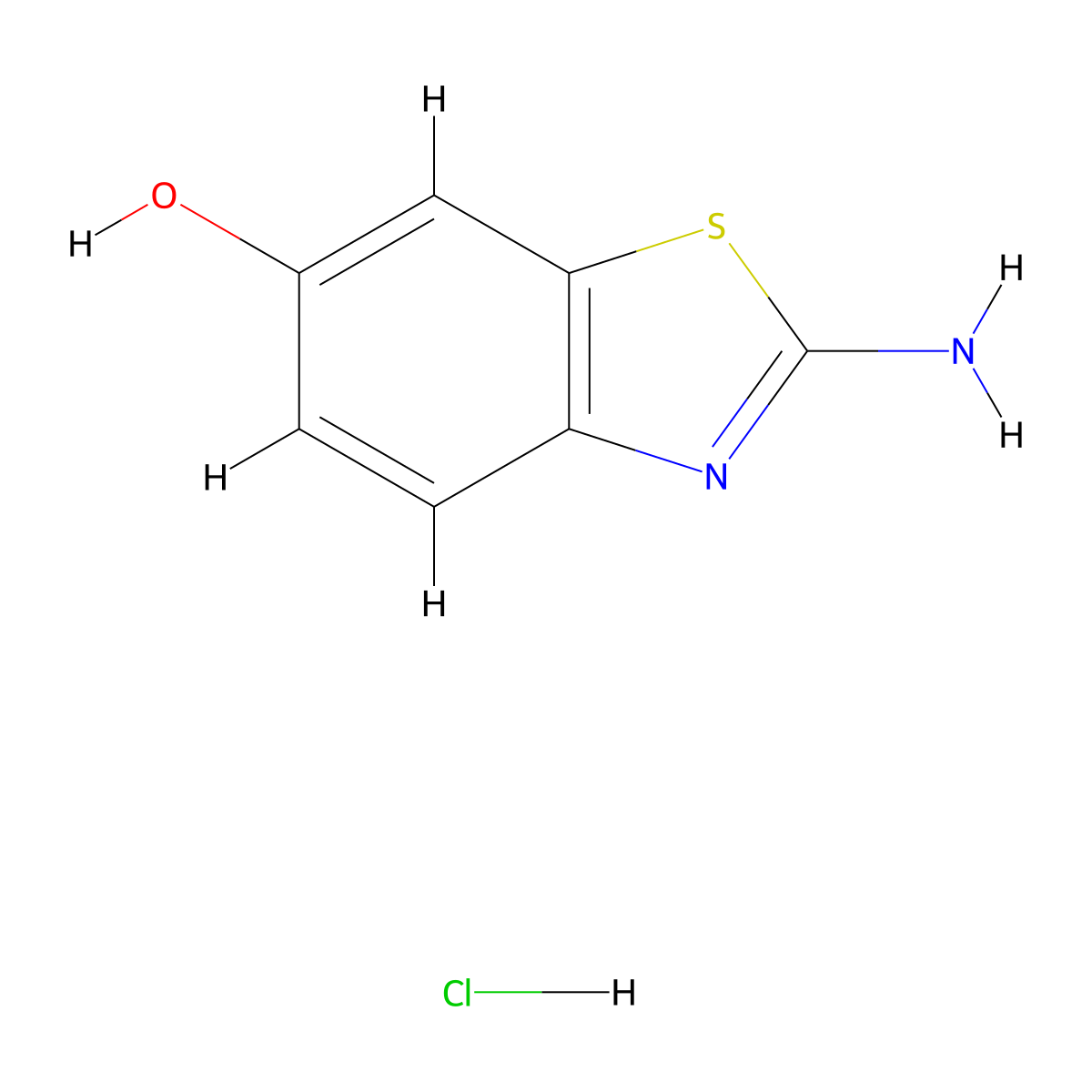 2-Amino-1,3-benzothiazol-6-ol--hydrogen chloride (1/1) molecular structure, CAS 26278-78-4