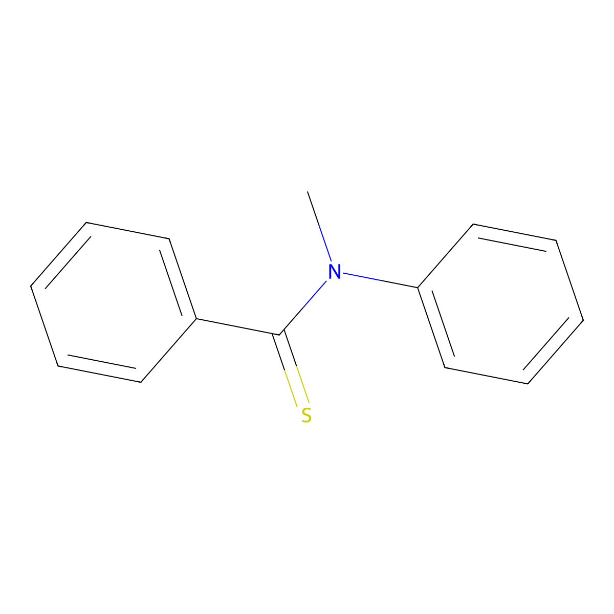 N-Methyl-N-phenylbenzenecarbothioamide molecular structure, CAS 2628-58-2