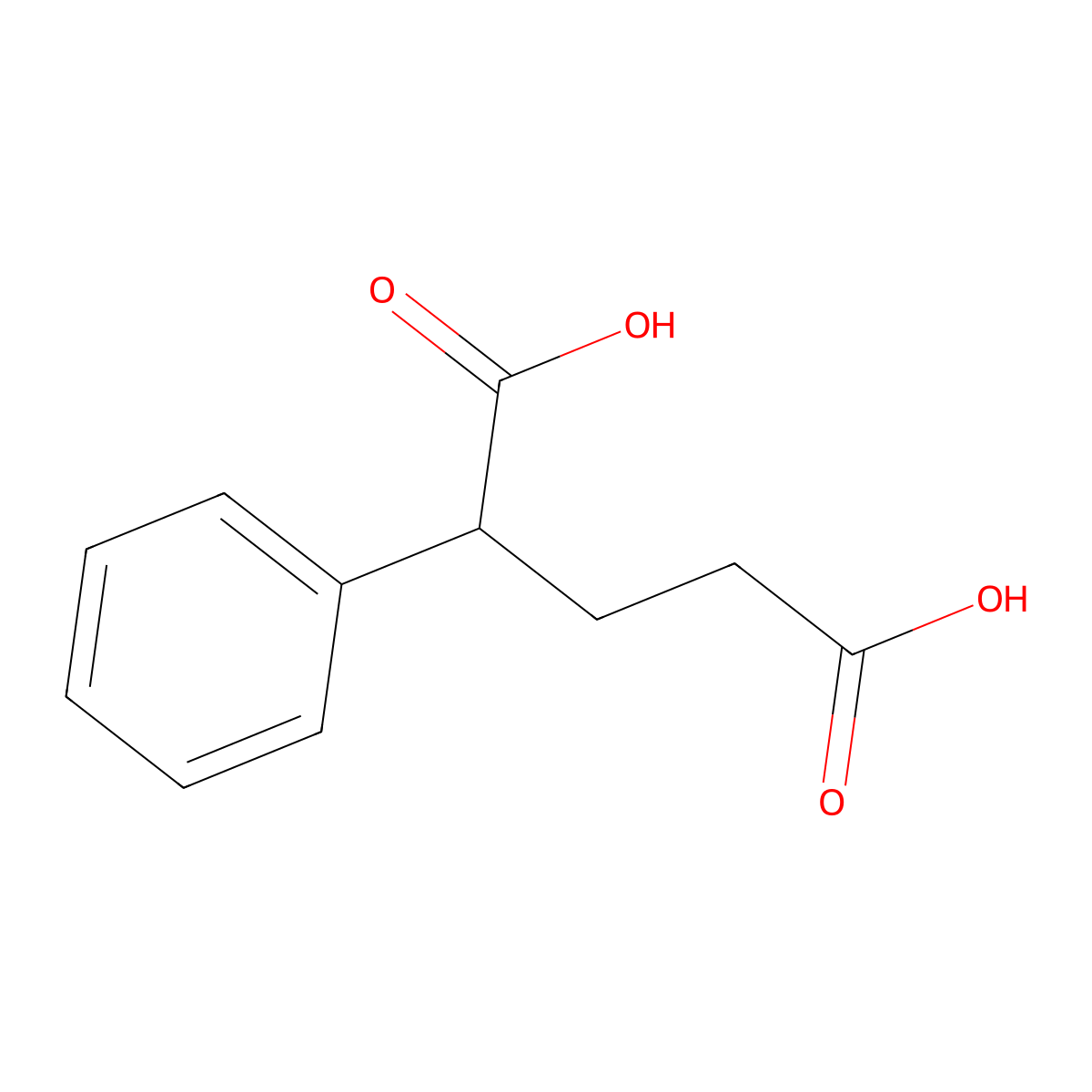 2-Phenylpentanedioic acid molecular structure, CAS 2628-87-7