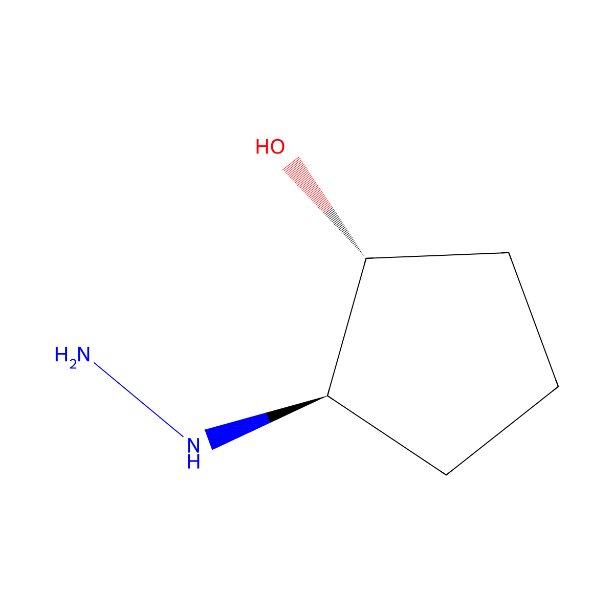 trans-2-Hydrazinocyclopentanol molecular structure, CAS 26280-49-9