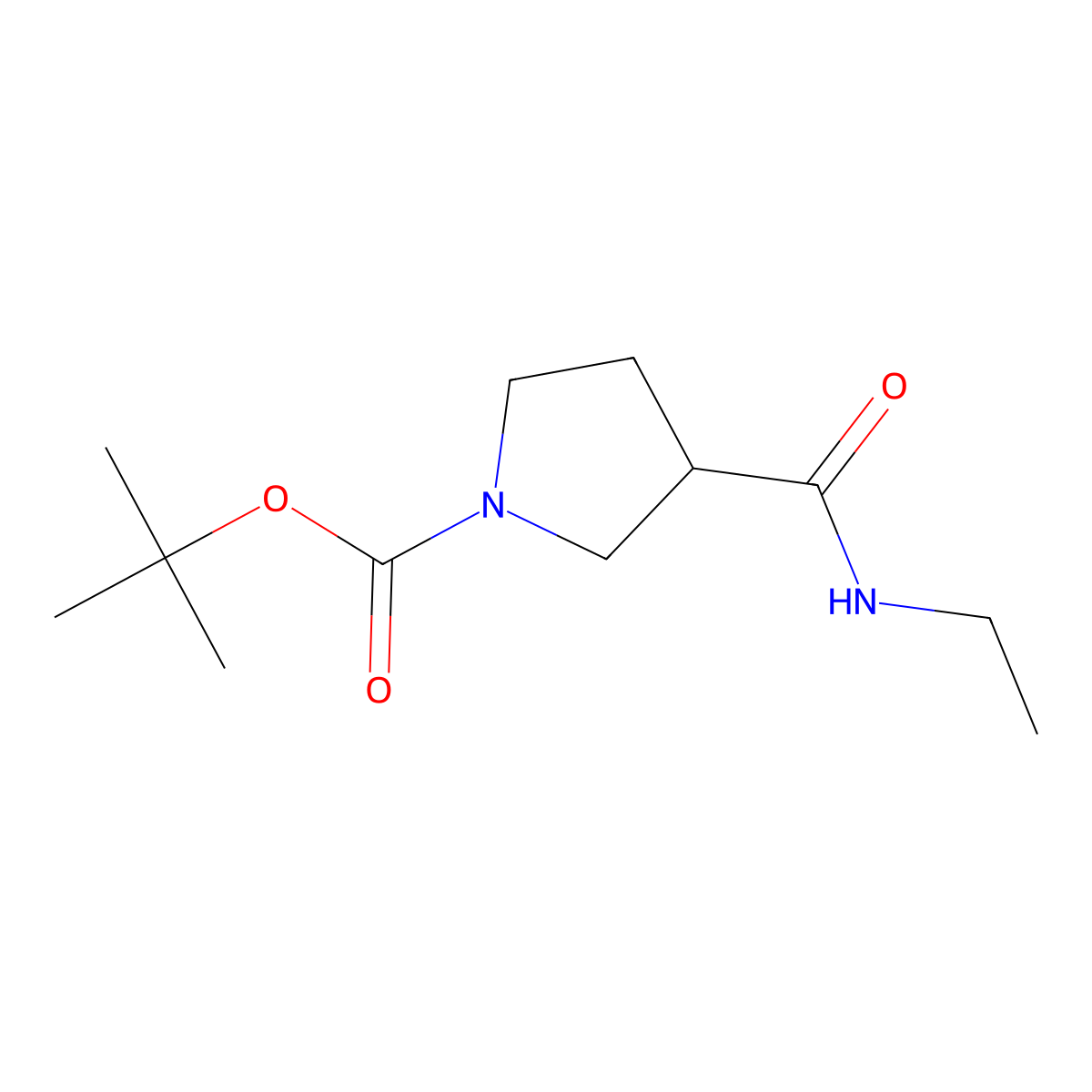 tert-Butyl 3-(ethylcarbamoyl)pyrrolidine-1-carboxylate molecular structure, CAS 2628061-21-0