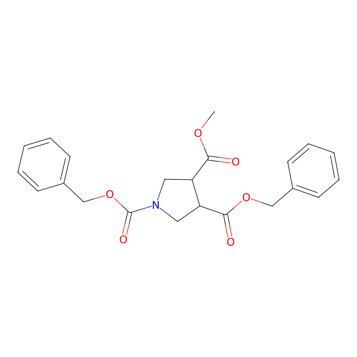 cis-1,3-Dibenzyl 4-methyl pyrrolidine-1,3,4-tricarboxylate molecular structure, CAS 2628061-22-1