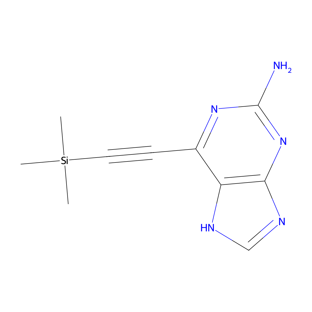 6-((trimethylsilyl)ethynyl)-7H-purin-2-amine molecular structure, CAS 2628071-80-5