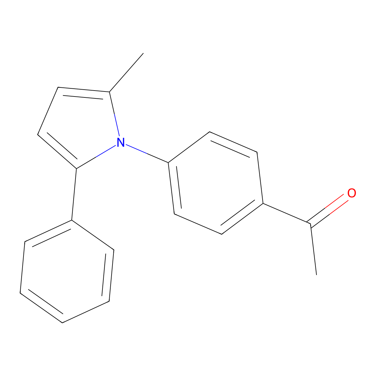 1-[4-(2-methyl-5-phenyl-1H-pyrrol-1-yl)phenyl]ethanone molecular structure, CAS 26281-30-1