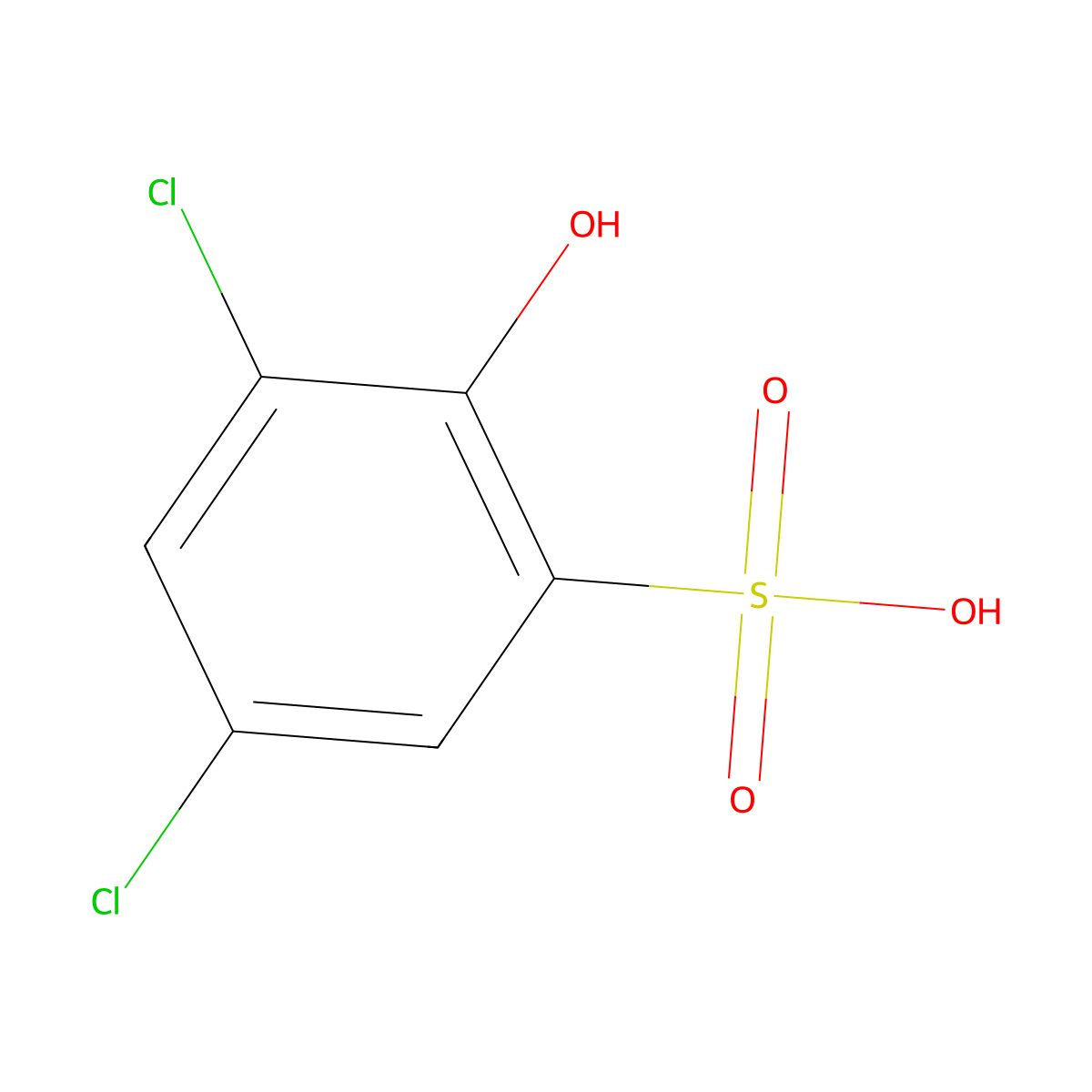 3,5-Dichloro-2-hydroxybenzenesulfonic acid molecular structure, CAS 26281-43-6