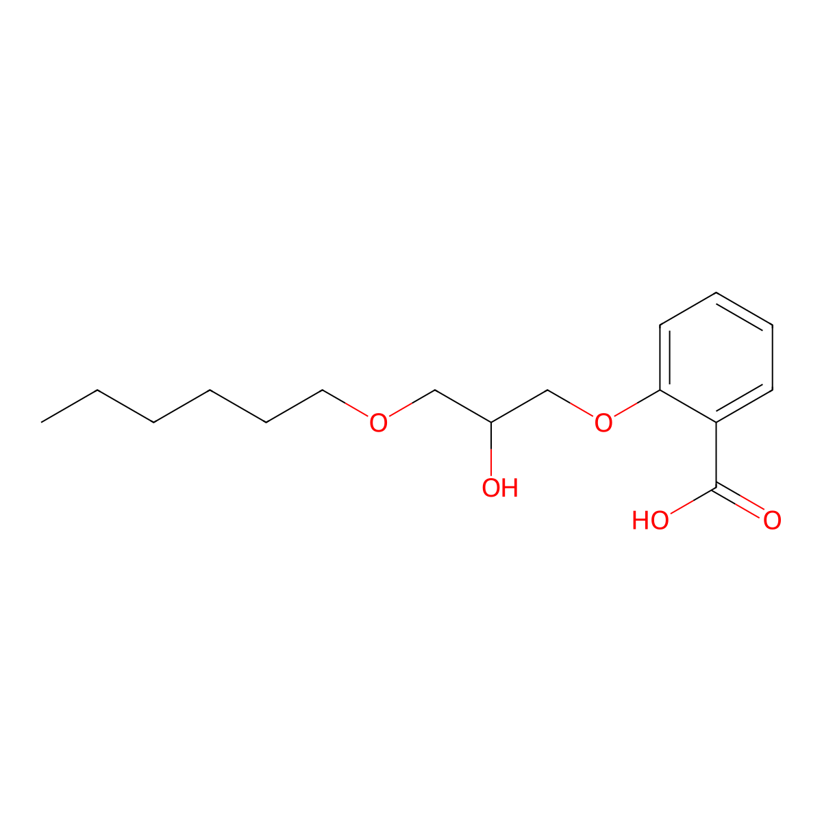 2-(3-(Hexyloxy)-2-hydroxypropoxy)benzoic acid molecular structure, CAS 26281-69-6