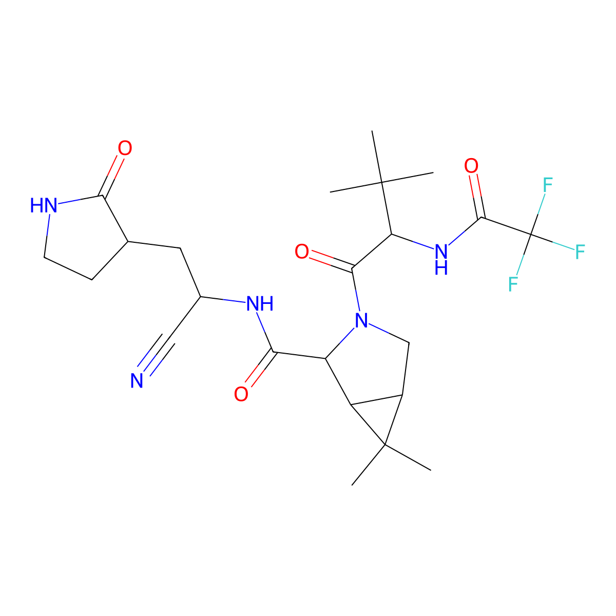 Nirmatrelvir molecular structure, CAS 2628280-40-8