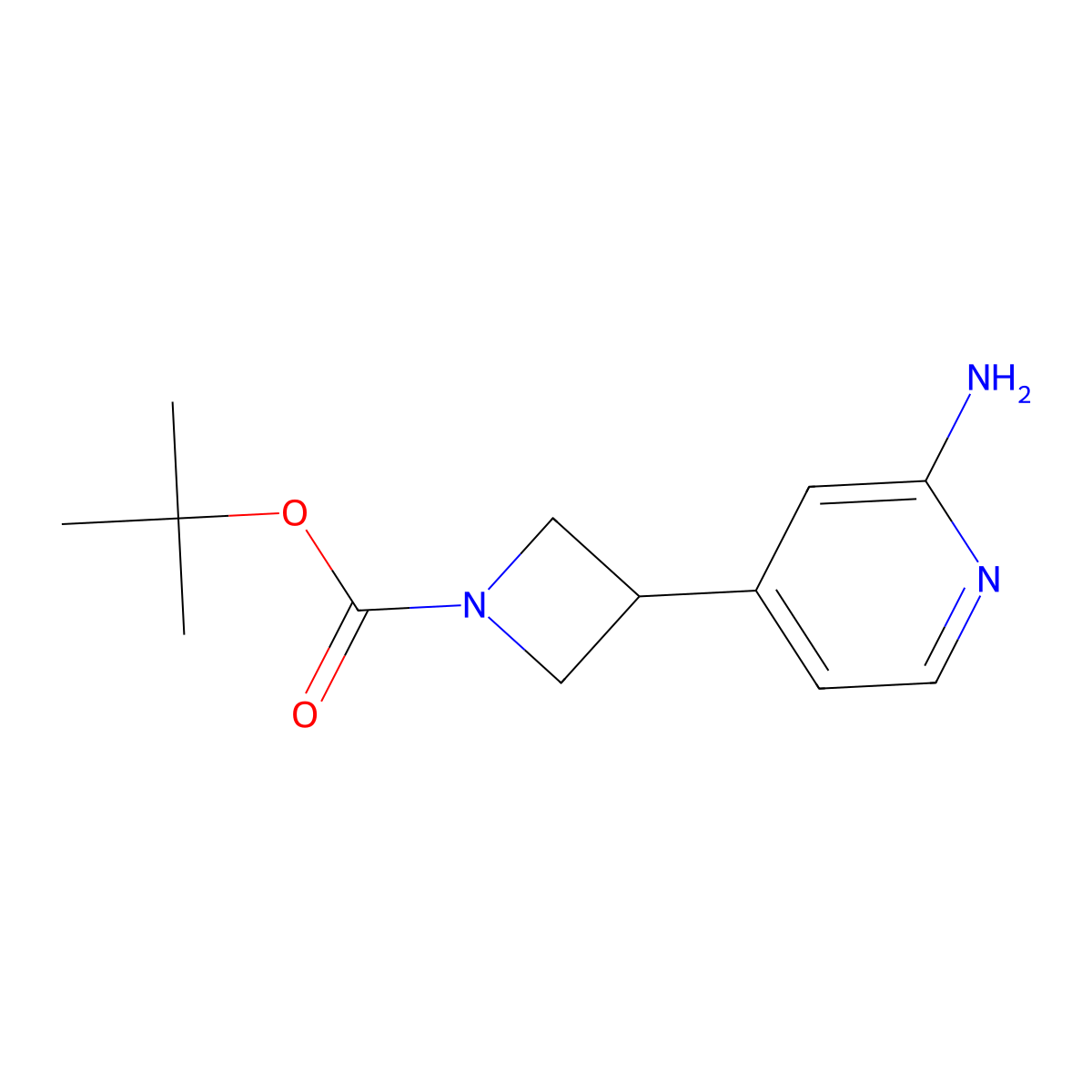 Tert-butyl 3-(2-aminopyridin-4-yl)azetidine-1-carboxylate molecular structure, CAS 2628351-25-5