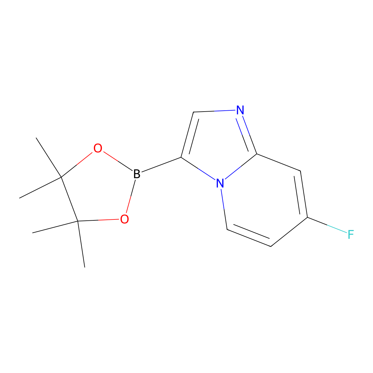7-Fluoro-3-(4,4,5,5-tetramethyl-1,3,2-dioxaborolan-2-yl)imidazo[1,2-a]pyridine molecular structure, CAS 2628351-34-6