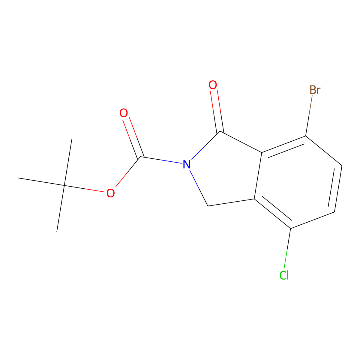 tert-Butyl 7-bromo-4-chloro-1-oxoisoindoline-2-carboxylate molecular structure, CAS 2628351-94-8