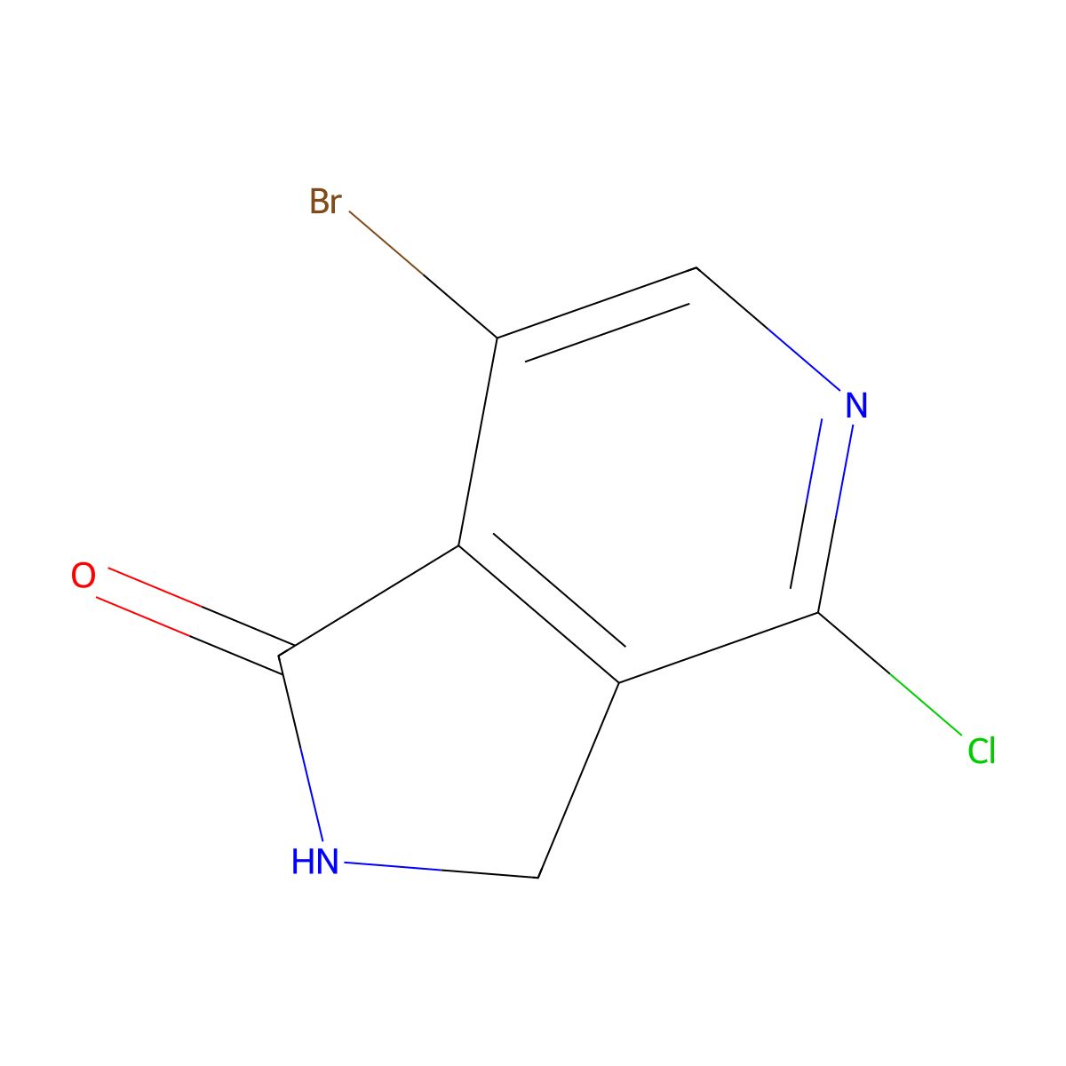 7-bromo-4-chloro-2,3-dihydro-1H-pyrrolo[3,4-c]pyridin-1-one molecular structure, CAS 2628352-55-4