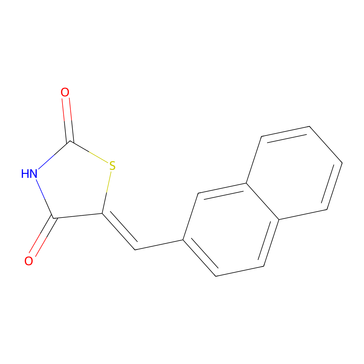 5-(2-Naphthalenylmethylene)-2,4-thiazolidinedione molecular structure, CAS 262844-46-2