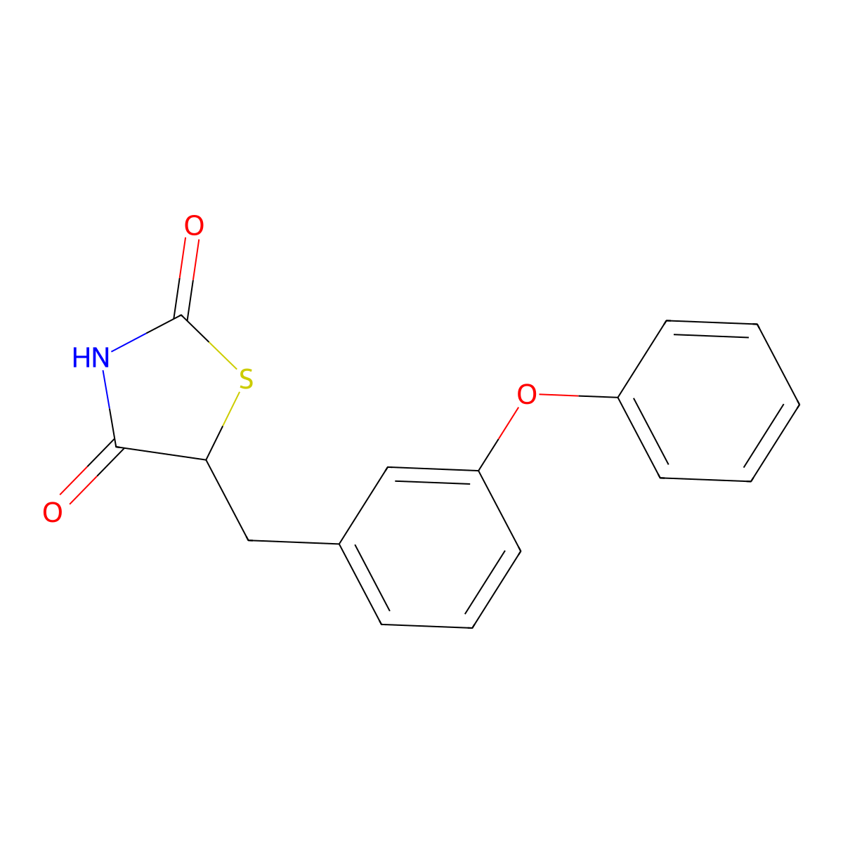 5-[(3-Phenoxyphenyl)methyl]-1,3-thiazolidine-2,4-dione molecular structure, CAS 262844-57-5