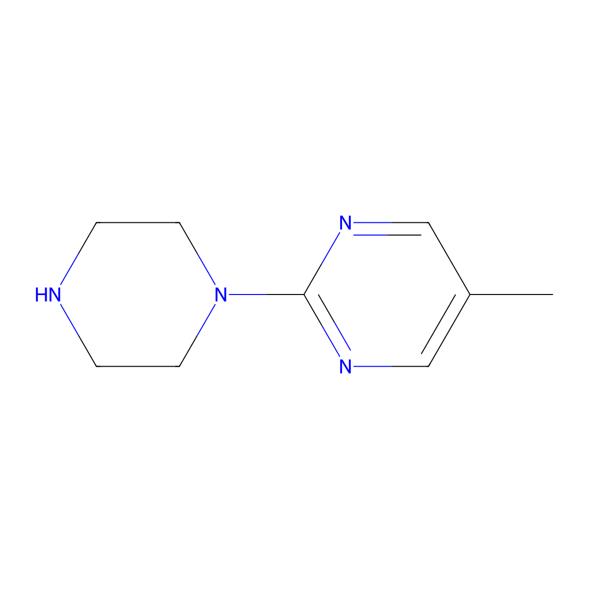 5-Methyl-2-(piperazin-1-yl)pyrimidine molecular structure, CAS 262847-57-4