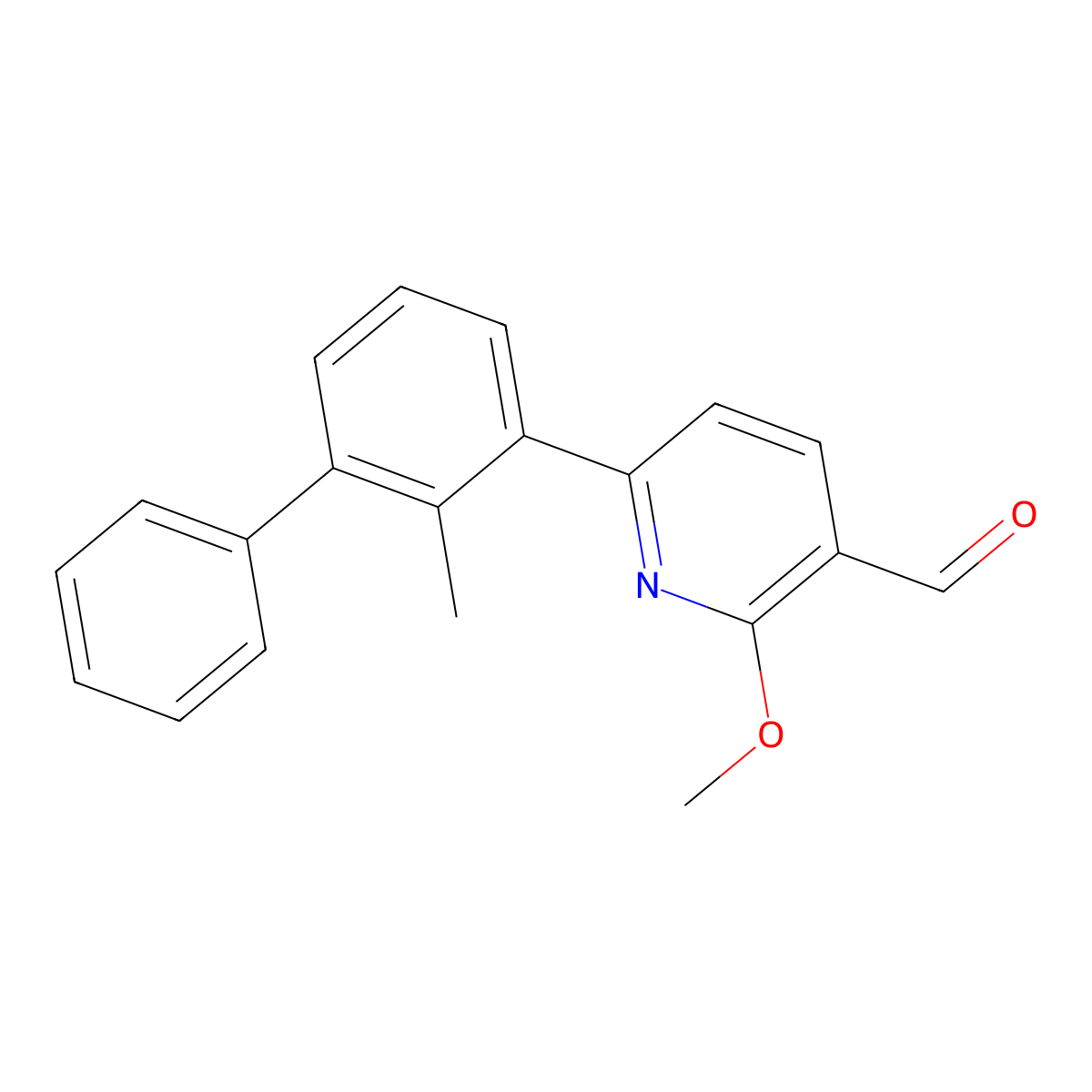 2-Methoxy-6-(2-methyl-[1,1'-biphenyl]-3-YL)nicotinaldehyde molecular structure, CAS 2628508-65-4