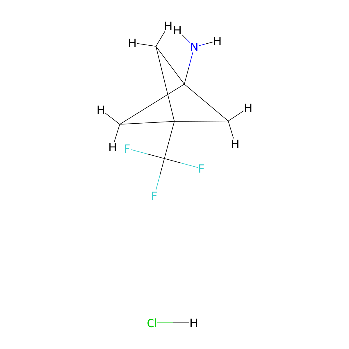 3-(Trifluoromethyl)bicyclo[1.1.1]pentan-1-amine hydrochloride molecular structure, CAS 262852-11-9