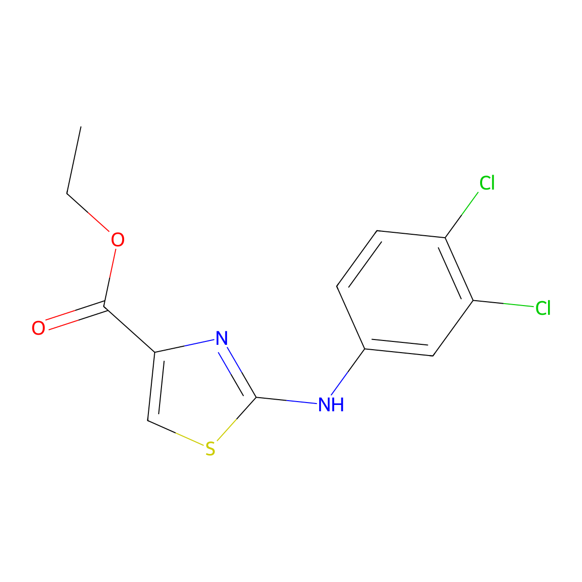 2-(3,4-Dichloroanilino)thiazole-4-carboxylic acid ethyl ester molecular structure, CAS 262855-36-7