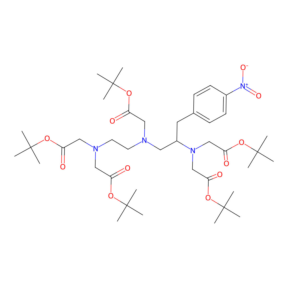 (S)-2-(4-Nitrobenzyl)-diethylenetriamine penta-t-butyl acetate molecular structure, CAS 262855-60-7