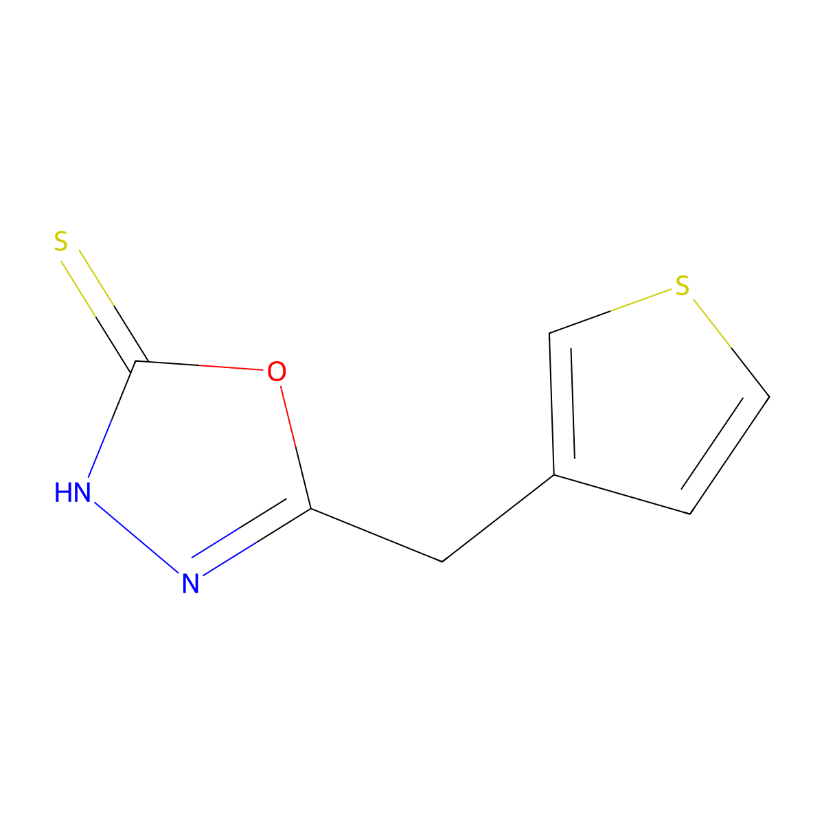 5-(3-Thienylmethyl)-1,3,4-oxadiazole-2-thiol molecular structure, CAS 262856-02-0