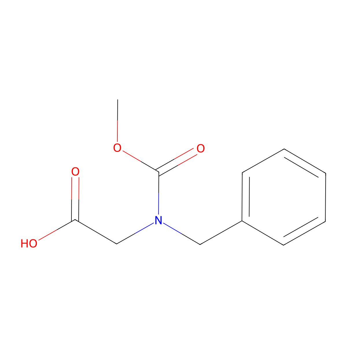 2-(Benzyl(methoxycarbonyl)amino)acetic acid molecular structure, CAS 262858-33-3