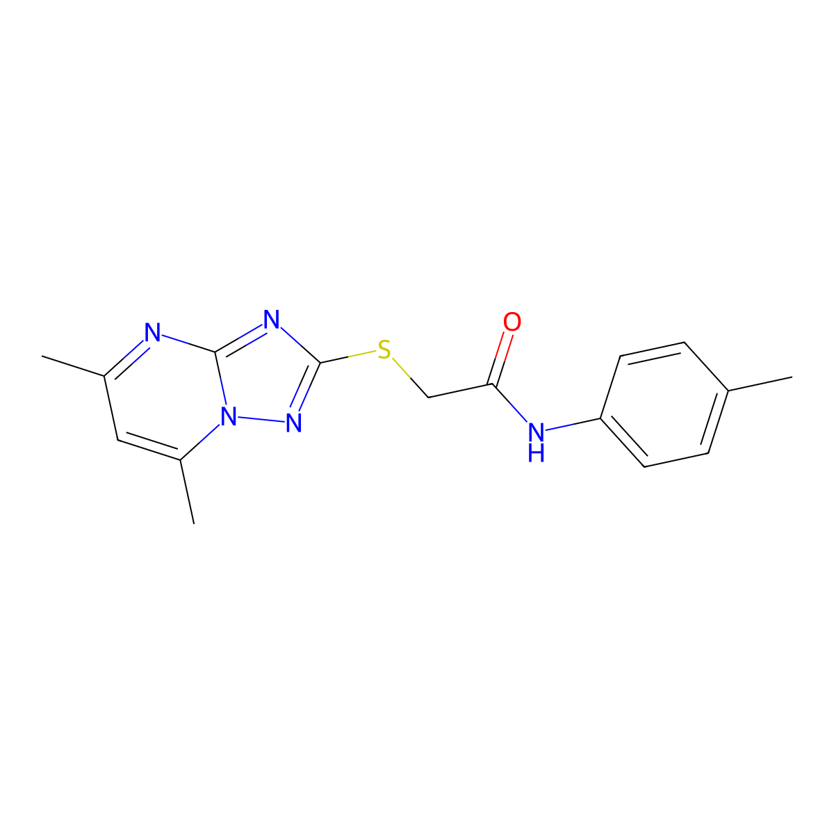2-[(5,7-dimethyl[1,2,4]triazolo[1,5-a]pyrimidin-2-yl)sulfanyl]-N-(4-methylphenyl)acetamide molecular structure, CAS 262858-62-8