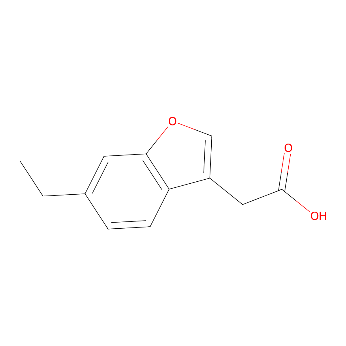 2-(6-Ethyl-1-benzofuran-3-yl)acetic acid molecular structure, CAS 26286-61-3