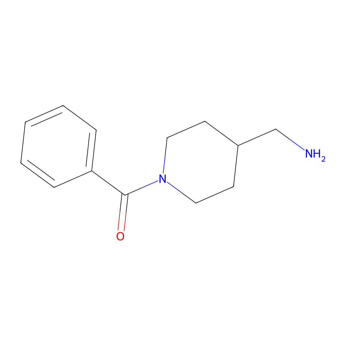 (1-Benzoylpiperidin-4-yl)methanamine molecular structure, CAS 262864-18-6