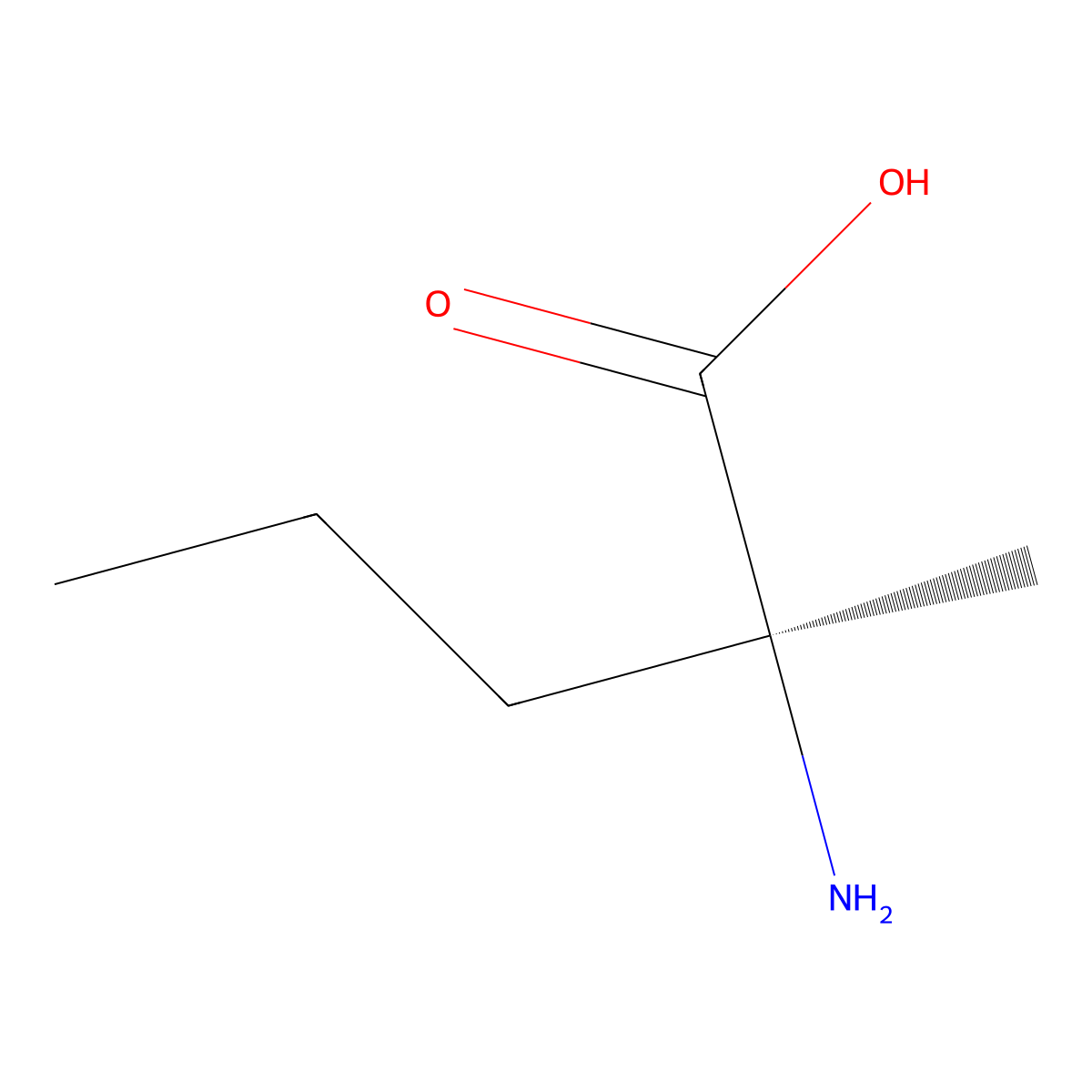 2-Methylnorvaline molecular structure, CAS 26287-61-6