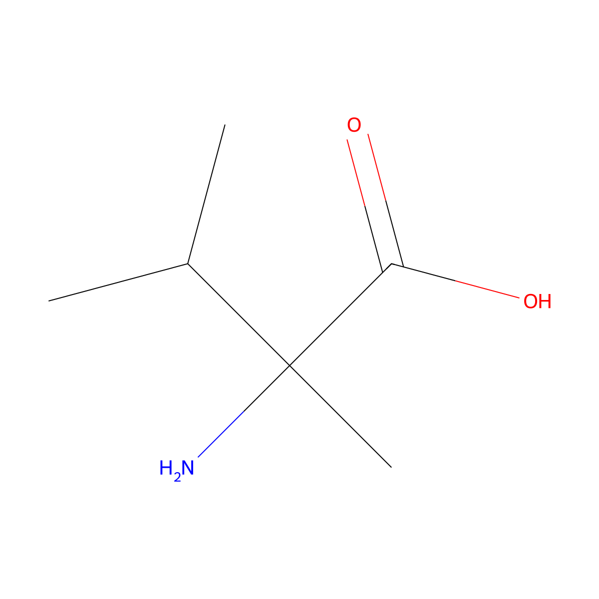 2-Amino-2,3-dimethylbutanoic acid molecular structure, CAS 26287-62-7
