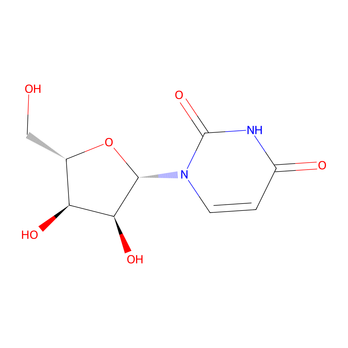 L-Uridine molecular structure, CAS 26287-69-4