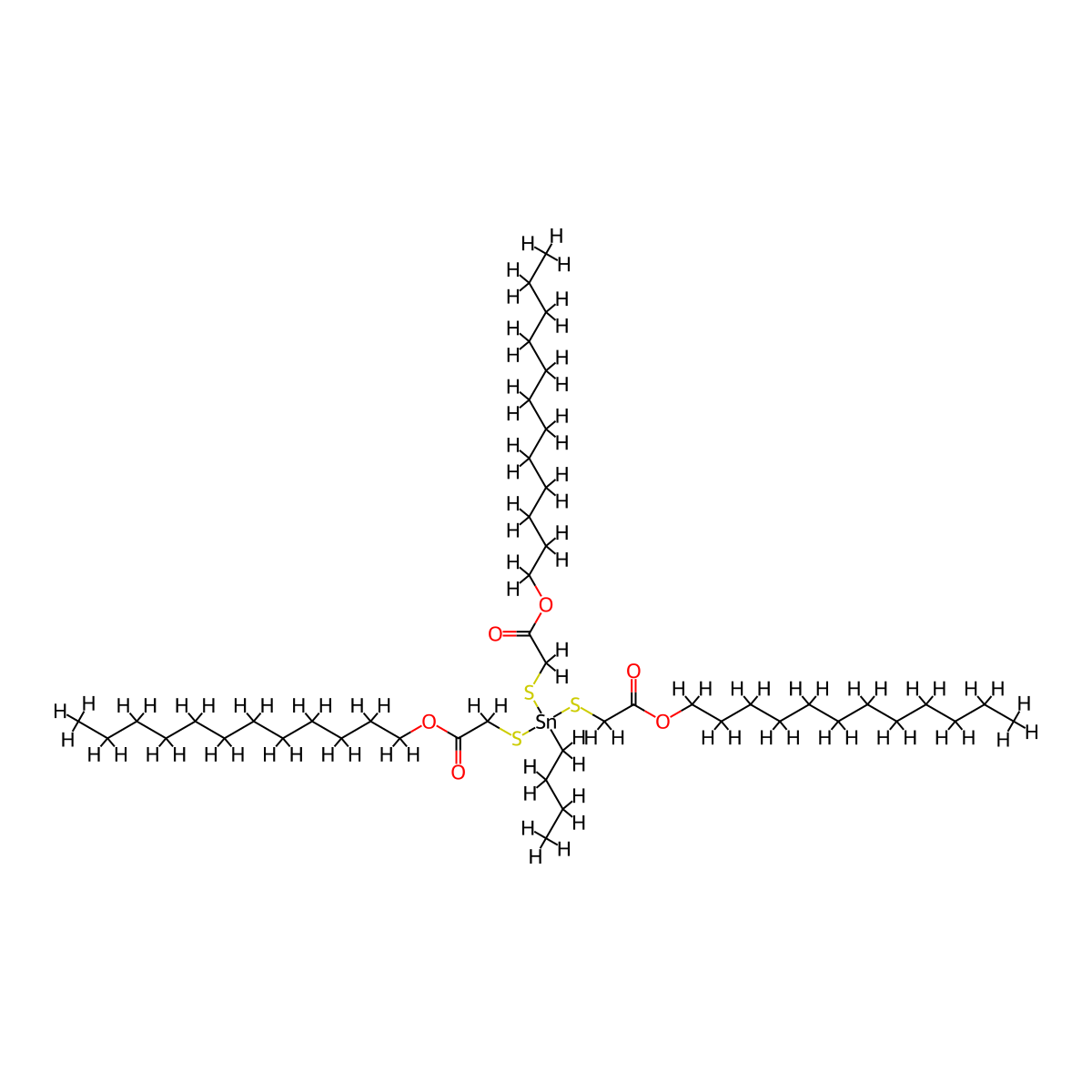 8-Oxa-3,5-dithia-4-stannaeicosanoic acid, 4-butyl-4-((2-(dodecyloxy)-2-oxoethyl)thio)-7-oxo-, dodecyl ester molecular structure, CAS 26292-98-8
