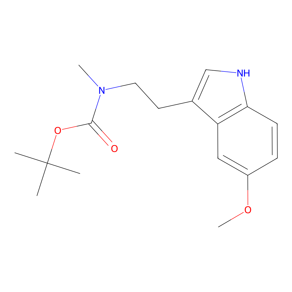 tert-Butyl (2-(5-methoxy-1H-indol-3-yl)ethyl)(methyl)carbamate molecular structure, CAS 2629216-62-0
