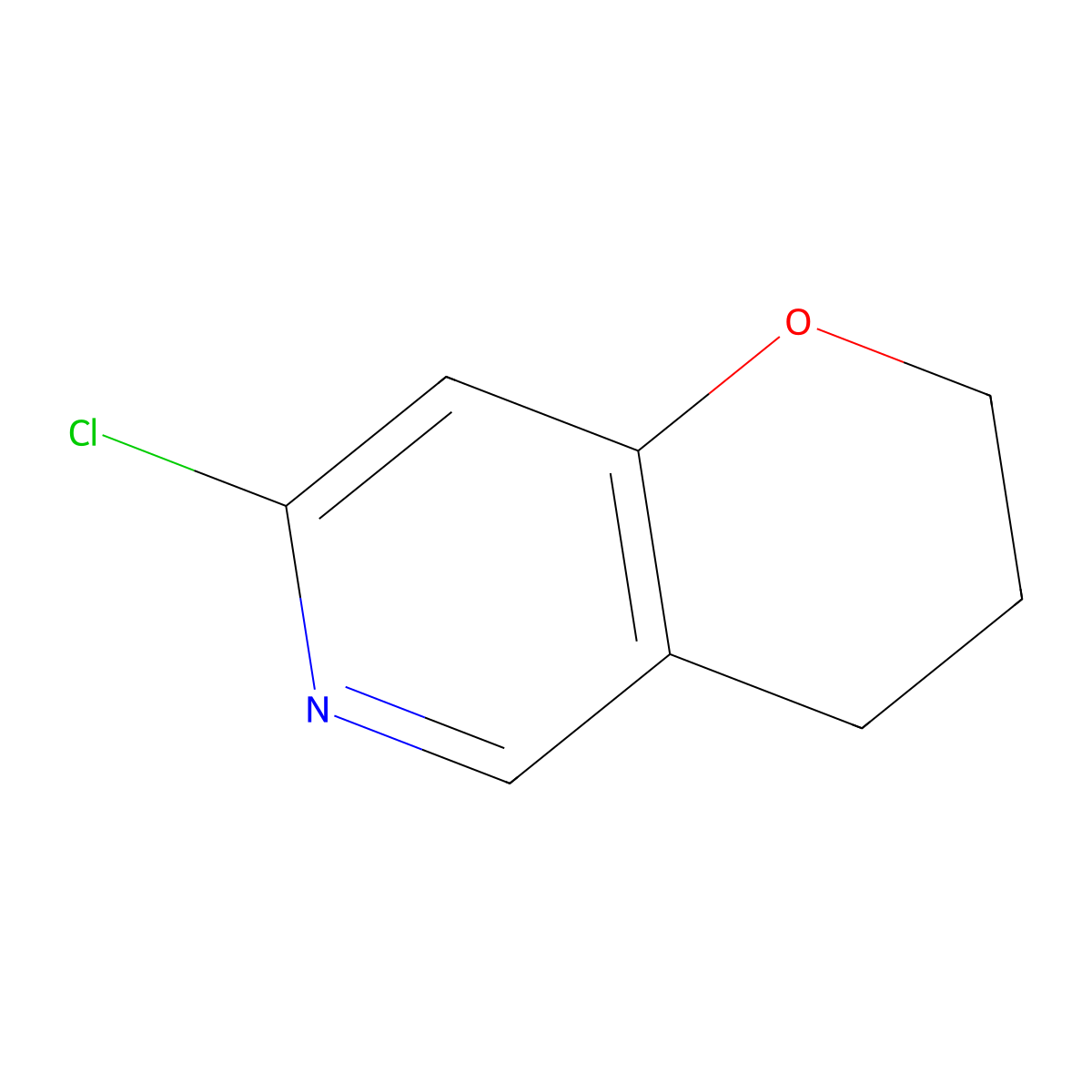 7-chloro-2H,3H,4H-pyrano[3,2-c]pyridine molecular structure, CAS 2629246-09-7